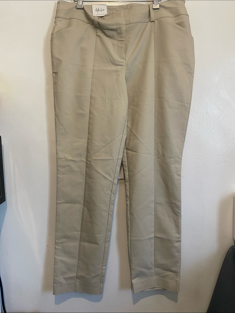 Style & Co.Women Light Khaki Straight-Leg Chinos